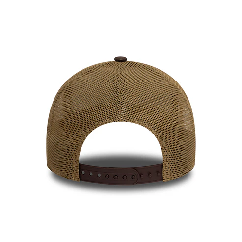 A-Frame Trucker Cap - NE Patch Canvas - Stone-Brown