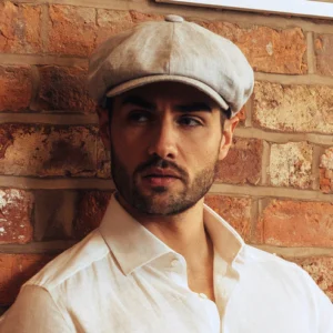 Alfie Irish Linen Newsboy Cap - Natural
