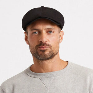 Brood Herringbone Newsboy Cap - Black