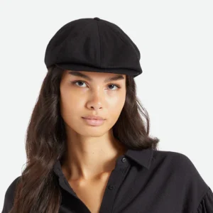 Brood Herringbone Newsboy Cap - Black
