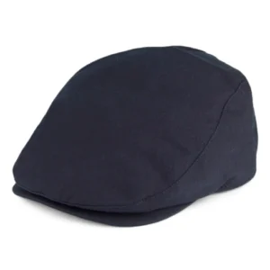 Finnean Cotton Flat Cap - Navy Blue