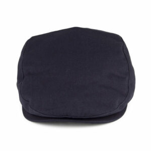 Finnean Cotton Flat Cap - Navy Blue