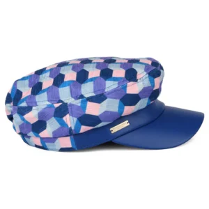 Graphic Fiddler Cap - Violet-Blue