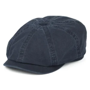 Hatteras Washed Organic Cotton Newsboy Cap - Navy Blue