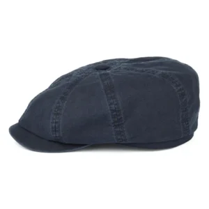 Hatteras Washed Organic Cotton Newsboy Cap - Navy Blue