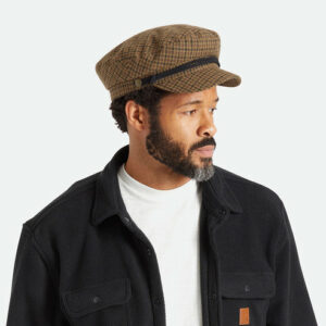 Houndstooth Fiddler Cap - Caramel-Black