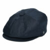 Linen Newsboy Cap - Navy Blue