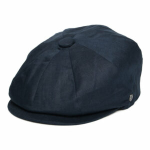 Linen Newsboy Cap - Navy Blue
