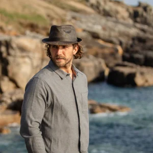 Weathered Cotton Trilby Hat - Brown