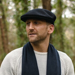 Wool Flat Cap - Black