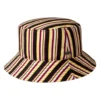70s Stripe Bucket Hat - Black-Wine-Yellow