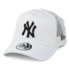 9FORTY New York Yankees A-Frame Trucker Cap - MLB League Essential - White-Black