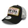 A-Frame Trucker Cap - License Plate - Black-Grey