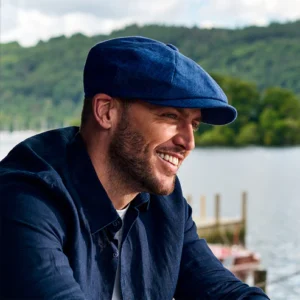 Alfie Irish Linen Newsboy Cap - Blue