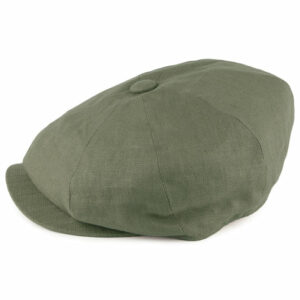 Alfie Irish Linen Newsboy Cap - Khaki