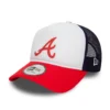 Atlanta Braves A-Frame Trucker Cap - MLB Logo - White-Scarlet-Navy
