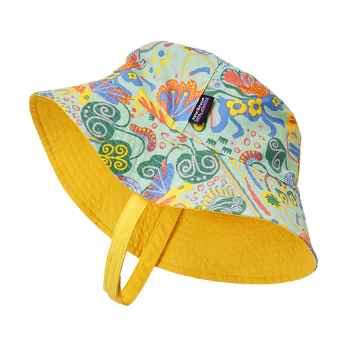 Baby Meadow Moose Reversible Sun Bucket Hat - Light Green-Yellow