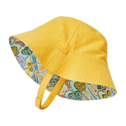 Baby Meadow Moose Reversible Sun Bucket Hat - Light Green-Yellow