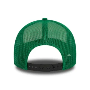 Boston Celtics A-Frame Trucker Cap - NBA Graphic - Off White-Black-Green