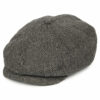 Brood Herringbone Newsboy Cap - Grey-Black