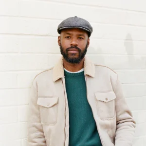 Brood Herringbone Newsboy Cap - Grey-Black