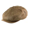 Burney Leather Newsboy Cap - Brown