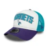 Charlotte Hornets A-Frame Trucker Cap - NBA Retro - White-Purple-Teal