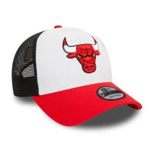 Chicago Bulls A-Frame Trucker Cap - NBA Rear Arch - White-Red-Black