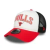 Chicago Bulls A-Frame Trucker Cap - NBA Retro - White-Red-Black