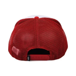 Classic Patch Curved Brim Trucker Cap - White-Red
