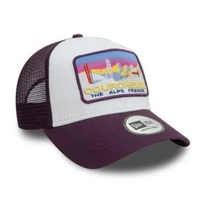 Courchevel A-Frame Trucker Cap - Ski Patch - Damson-White