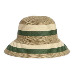 Daphne Striped Summer Cloche - Olive-Sand