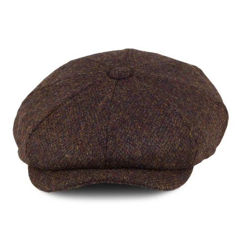 HARRIS TWEED Arnol Newsboy Cap - Moss-Brown