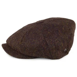 HARRIS TWEED Arnol Newsboy Cap - Moss-Brown