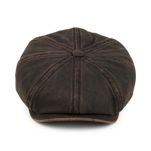 Hatteras Cope Water Resistant Newsboy Cap - Brown