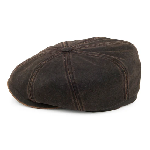 Hatteras Cope Water Resistant Newsboy Cap - Brown