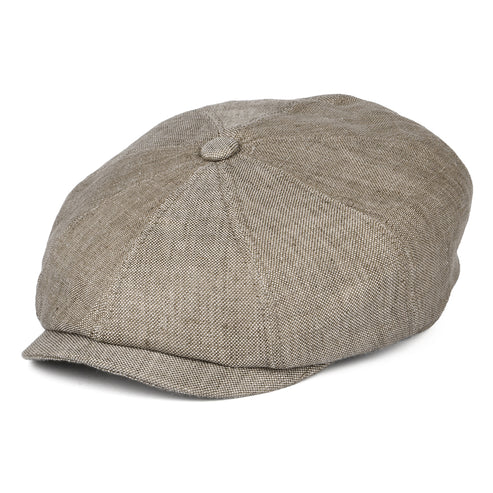 Hatteras Marl Linen Newsboy Cap - Beige