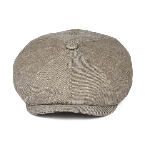 Hatteras Marl Linen Newsboy Cap - Beige