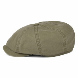 Hatteras Washed Organic Cotton Newsboy Cap - Olive