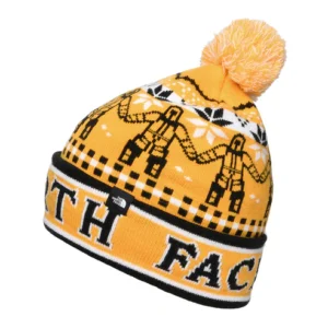 Kids Ski Tuke Bobble Hat - Yellow-Black