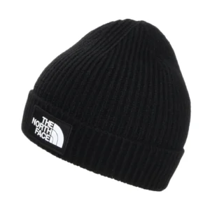 Kids TNF Box Logo Cuffed Beanie Hat - Black