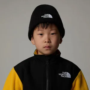 Kids TNF Box Logo Cuffed Beanie Hat - Black
