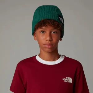 Kids TNF Box Logo Cuffed Beanie Hat - Evergreen