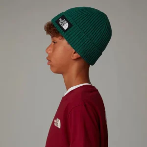Kids TNF Box Logo Cuffed Beanie Hat - Evergreen