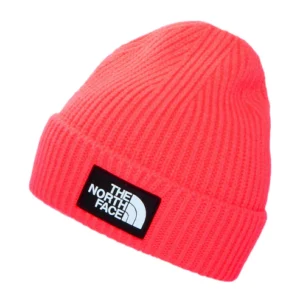 Kids TNF Box Logo Cuffed Beanie Hat - Neon Pink