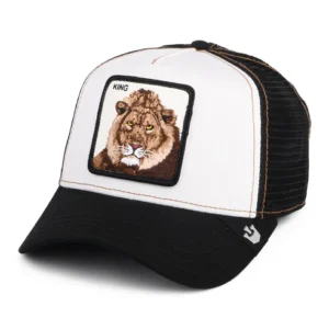 King Lion Trucker Cap - White-Black