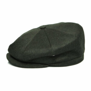 Loden Wool Deep Fit Newsboy Cap - Dark Green