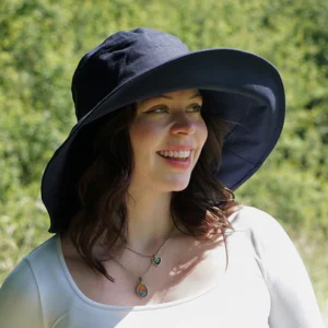 Monaco Packable Sun Hat - Navy Blue