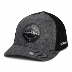 Mount Hood Circle Mesh Trucker Cap - Charcoal Heather-Black