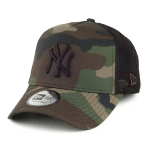 New York Yankees A-Frame Trucker Cap - MLB Clean Trucker - Camouflage
